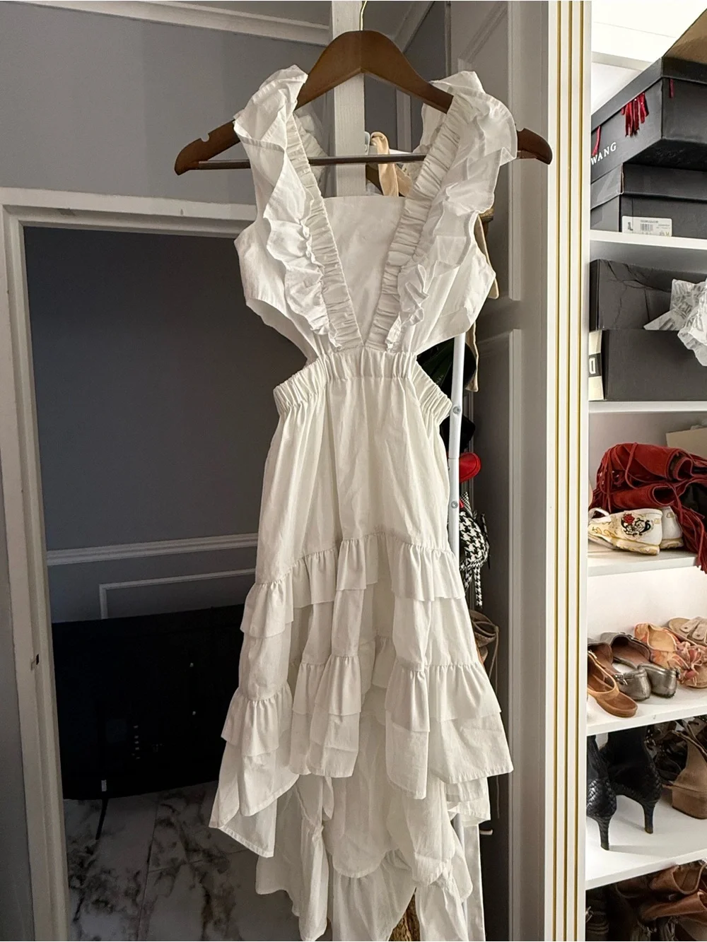 Habitual White Ruffled High-Low Sundress